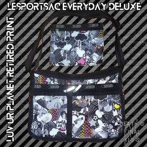 Lesportsac Luv Ur Planet Everyday Deluxe retired print expandable crossbody bag